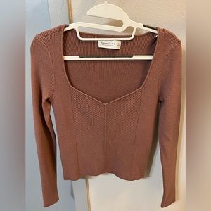 Abercrombie Sweetheart Neck Ribbed Sweater